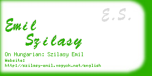 emil szilasy business card